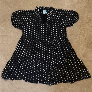 CeCe Black and White Polka Dot Dress